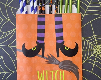 halloween paper straws | drinking straws | halloween party supplies | bat paper straws | pumpkin paper straws | black and orange straws