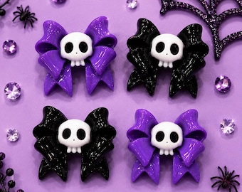 Halloween  skull bow  cabochons | Halloween resin bows  | fake bake Halloween supplies