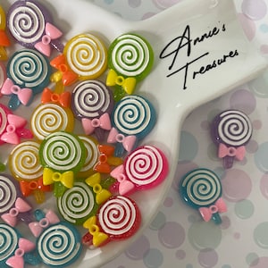Fake resin lollipop cabochons | fake candy lollipops | fake bake supplies | Cabochon lollipops | lollipops for crafting