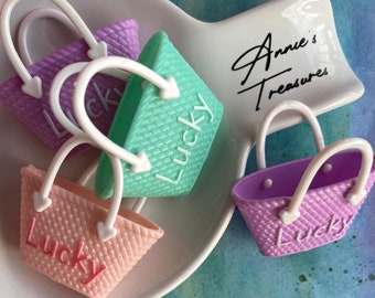 Mini beach bag | doll size beach bag | summer cabochons | beach cabochons