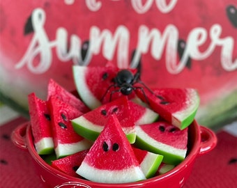 Fake  watermelon slices |watermelon decor |watermelon fruit |summer fake fruit |fake watermelon for props