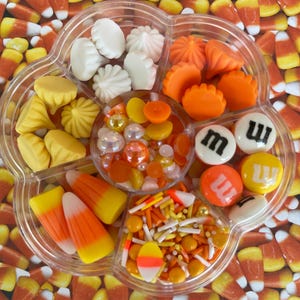 Fake Fall  candy corn sprinkle wheel | Fall cabochons | Fall fake sprinkles | fake candy corn