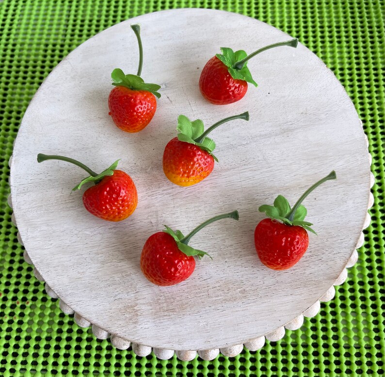 Fake Mini Strawberries Fake Fruit Strawberry Decor Etsy