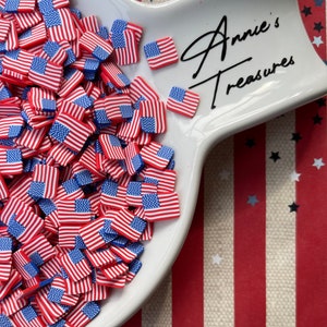 fake patriotic  flag polymer clay sprinkles | Fake sprinkles  | fake baking supplies | Fake candy Sprinkles | flag fake sprinkles
