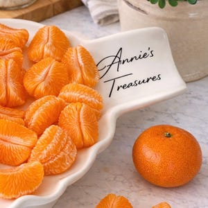 Fake Orange Slices | Realistic Resin Orange Wedges | Fake Fruit | Prop Fruit | Bowl Filler | Tiered Tray Decor | Kitchen Decor | Fake Food image 3