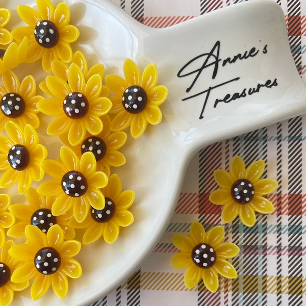 Sunday deals | Large sunflower resin cabochons | fall decor | sunflowers for crafting | Sunflower Cabochon