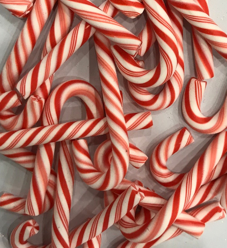 Fake peppermint candy canes polymer clay peppermints Etsy