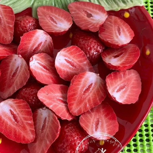 Fake Strawberry Slices Fake Fruit Strawberry Decor Etsy