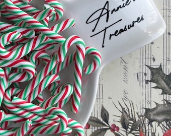 fake large peppermint candy canes  | polymer clay peppermints