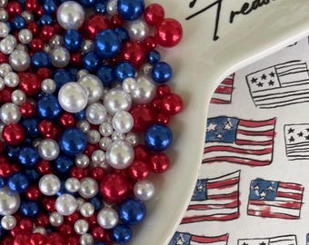 Patriotic no hole  beads | red , white  and blue  no hole beads