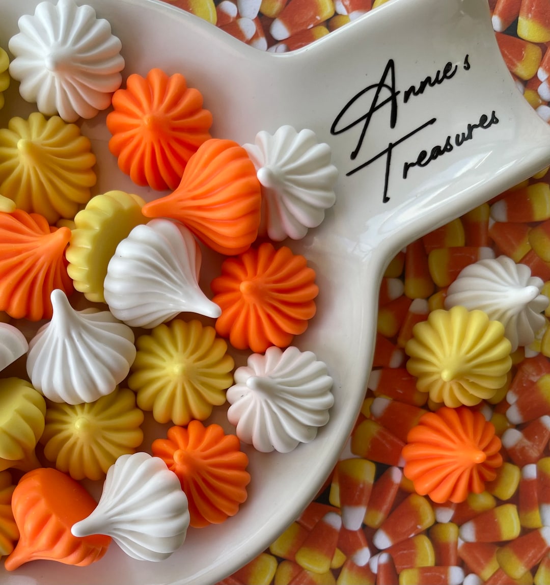 Candy Corn Fake Meringue Kisses Fake Fall Candy Cabochons Realistic