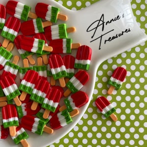 Watermelon Popsicle Cabochon | summer cabochons | resin mini popsicles