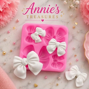 Bow Silicone Mold Multiple Sizes | Bow Resin Mold | Clay Mold | Fondant Mold | Fake Bake Supplies | Cabochon Mold | Polymer Clay Mold