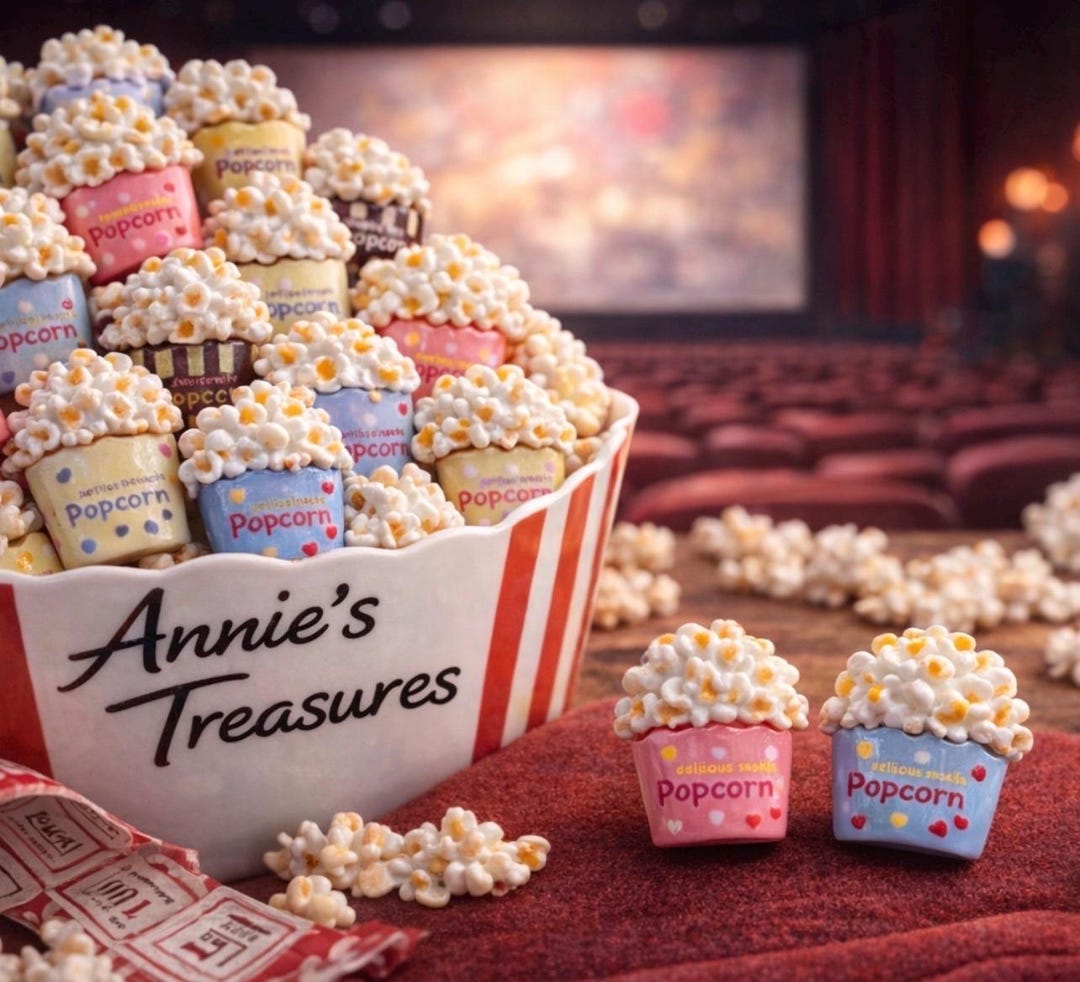 Popcorn Cabochon | Flat Back Popcorn Charm | Popcorn Embellishment - Etsy