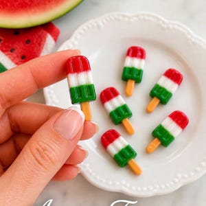Watermelon Popsicle Cabochon | summer cabochons | resin flat back popsicles