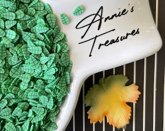 Green leaves polymer clay sprinkles | Fake sprinkles  | fake leaf sprinkles  | Fake fall  Sprinkles | fall  fake baking supplies