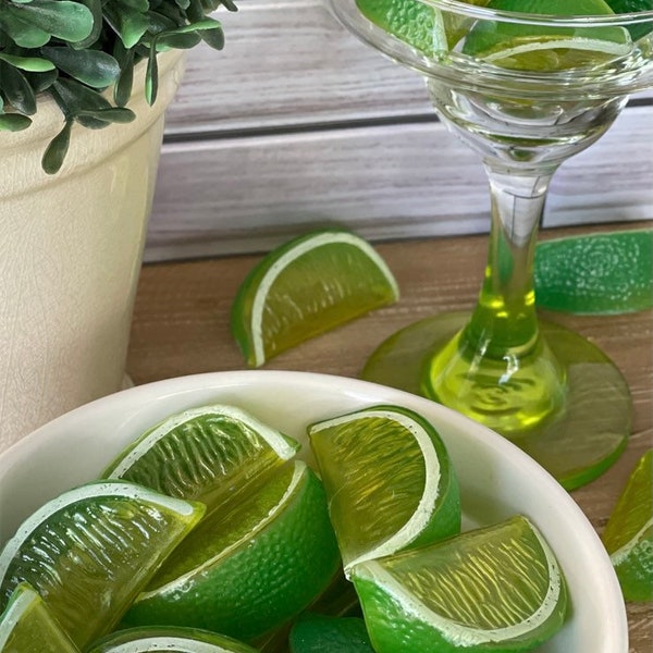 Fake limes  | realistic limes | plastic limes | lime decor | plastic lime wedges