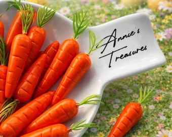 fake mini carrots for props | Easter decor | pretend mini carrots for props | Easter tiered tray decor