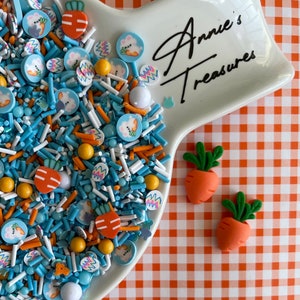 Fake Easter sprinkles| E2 clay easter sprinkles | fake bunny sprinkles | fake carrot sprinkles | fake egg sprinkles