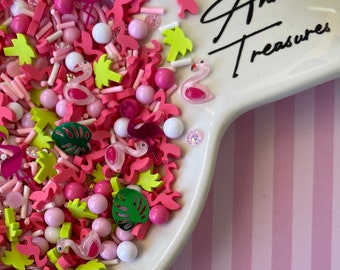 Let’s Flamingo fake sprinkle mix | S14 fake summer sprinkles | flamingo clay sprinkles