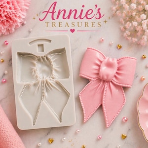 Large Bow Silicone Mold | Ribbon Bow Mold | Resin Mold | Clay Mold | Fondant Mold | Fake Bake Supplies | Cabochon Mold | Polymer Clay Mold