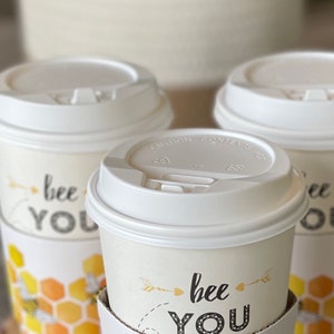 Turbo Bee Disposable Coffee Cups with Lids 16 OZ (100 Pack), To Go