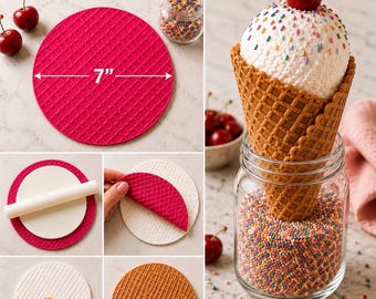 7” waffle mat | fake ice cream cone mold | fake waffle cone mold |