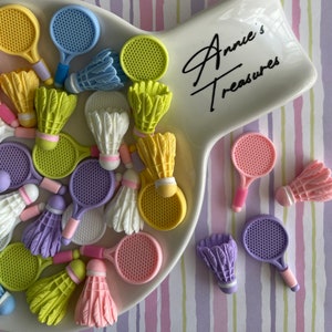 Mini badminton set | Mini tennis racquet and ball | doll size tennis racquet and ball set | elf props