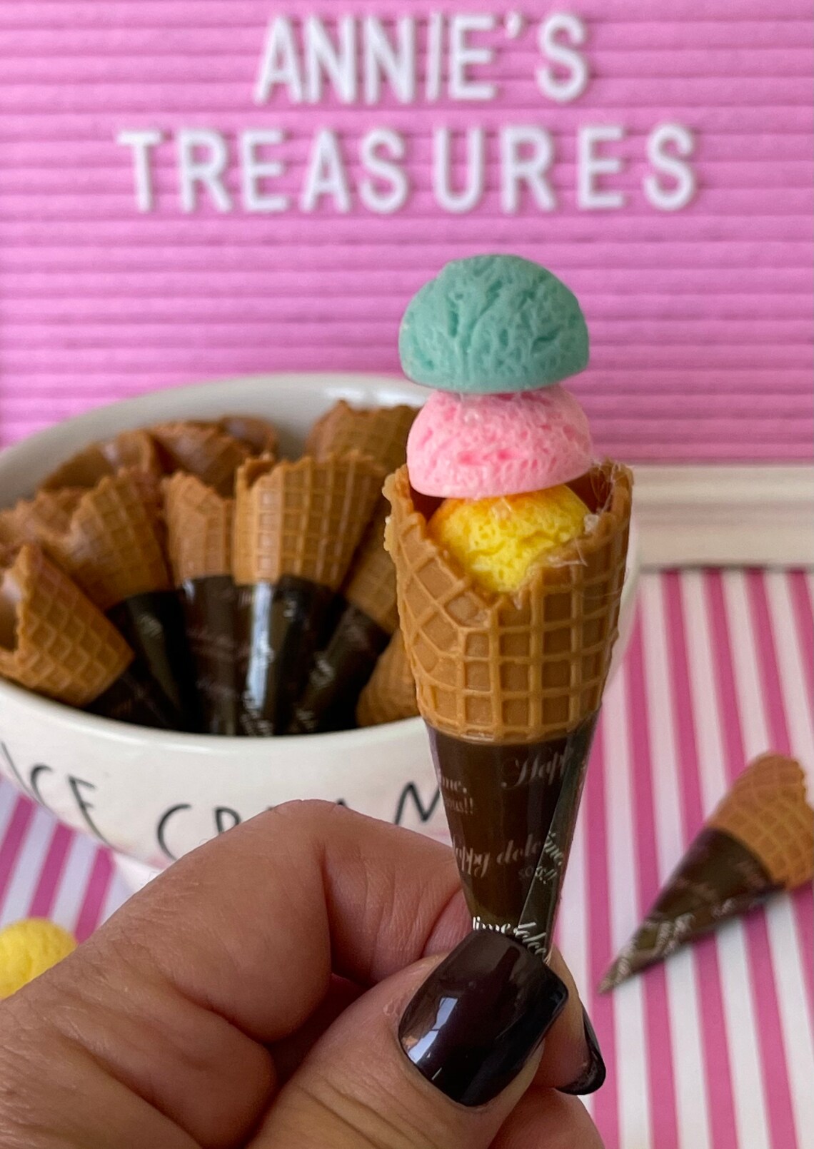 Fake mini waffle cone pretend waffle cone realistic waffle Etsy