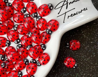 ladybug cabochons | flat back ladybugs| ladybug flat backs for crafting