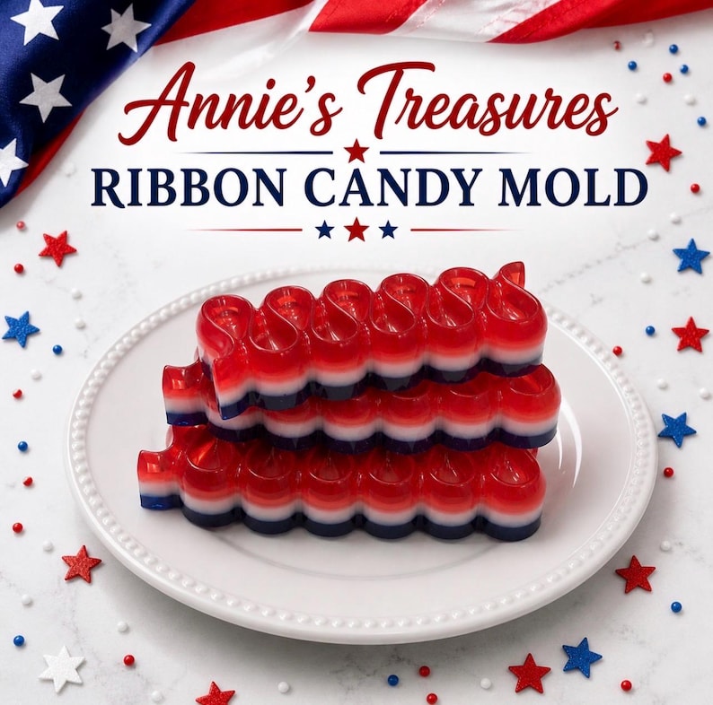 6 Cavity Ribbon Candy Silicone Mold| Fake Ribbon Candy | Silicone ...