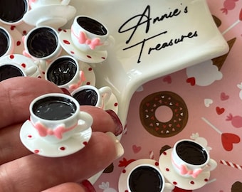 mini mug with coffee cabochon | coffee cabochons | valentines cabochon