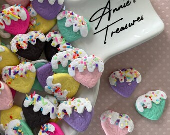 Pastel heart cabochons | Valentine’s heart cabochons | sundae heart cabochons | flat back cabochons