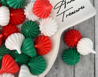 Christmas large meringue kisses Cabochon  | cabochons for crafting | fake meringue kisses for Christmas | Christmas cabochons