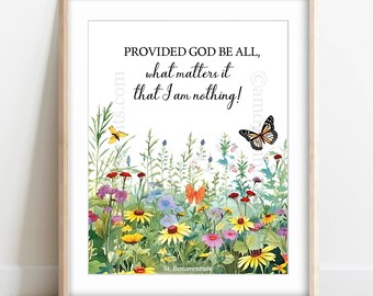 8x10 St. Bonaventure Quote; Saint Quotes; Catholic Print;