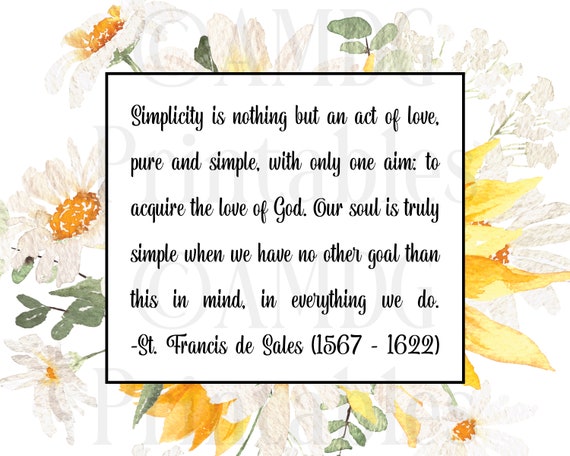 St Francis De Sales Quotes St Francis De Sales Quote Saint Quotes Catholic Prints | Etsy