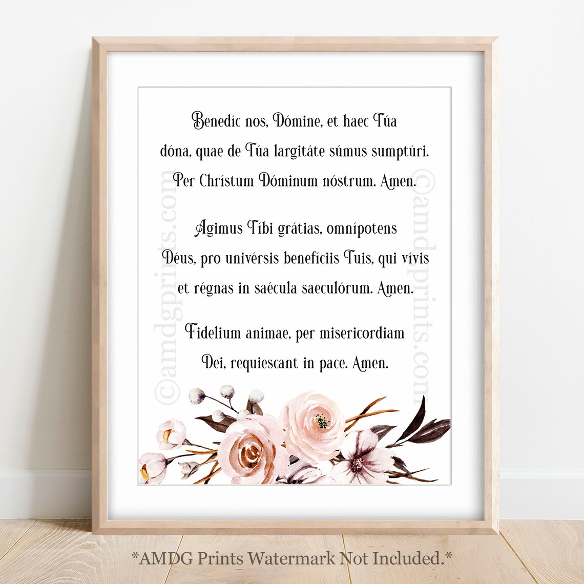 8x10 LATIN Grace Before and After Meals Thanksgiving - Etsy