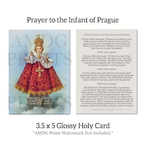 Holy Cards Qty 10-200+ Infant Jesus of Prague; 9 Hour Novena Prayer