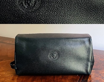 Vintage Rare 1990s Versace Leather Clutch Medusa Cosmetic Bag Gianni Versace