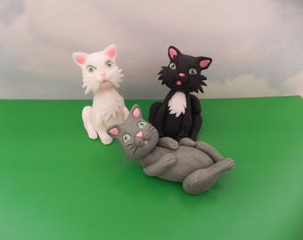 fondant cat topper etsy