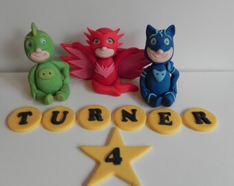 pj masks cake topper