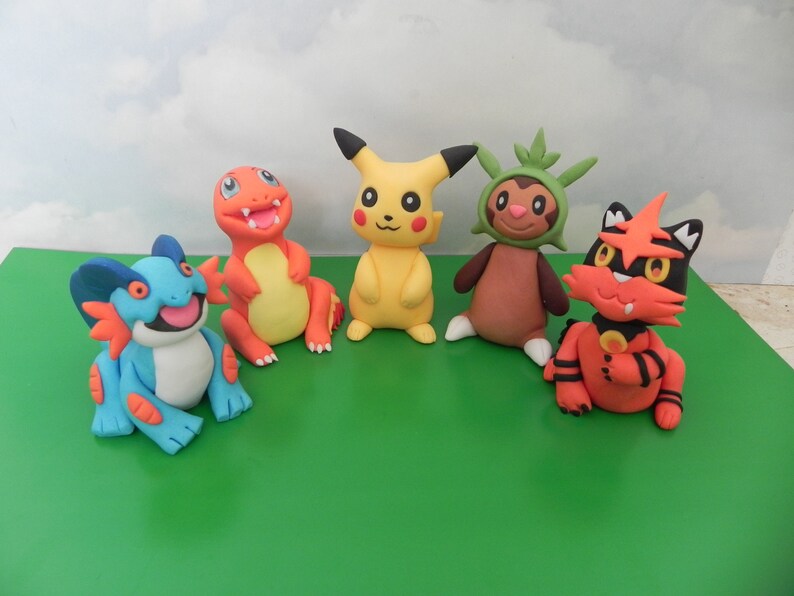 fondant toppers Pokemon inspired cake toppers birthday cake