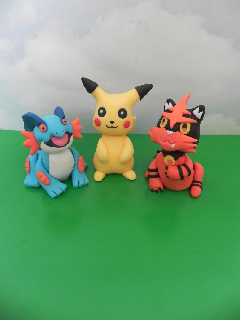 fondant toppers Pokemon inspired cake toppers birthday cake