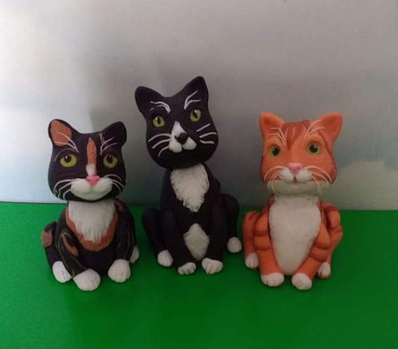 Cat cake toppers fondant cats birthday cake edible cats Etsy