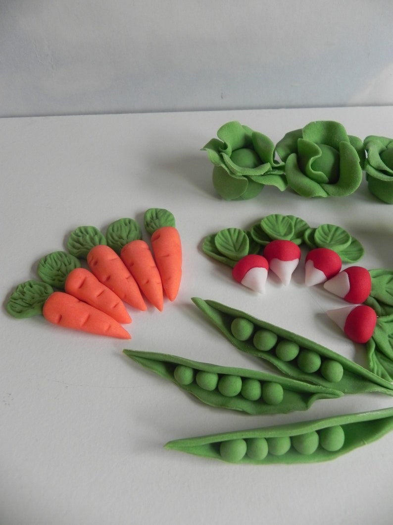 Vegetable cake toppers fondant veggies cake toppers Etsy