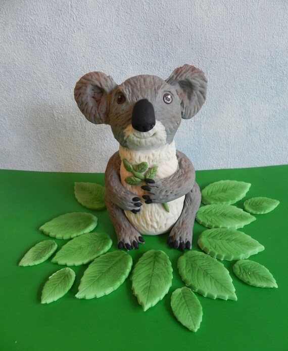 Topper De Gateau De Koala Koala Fondant Gateau Etsy