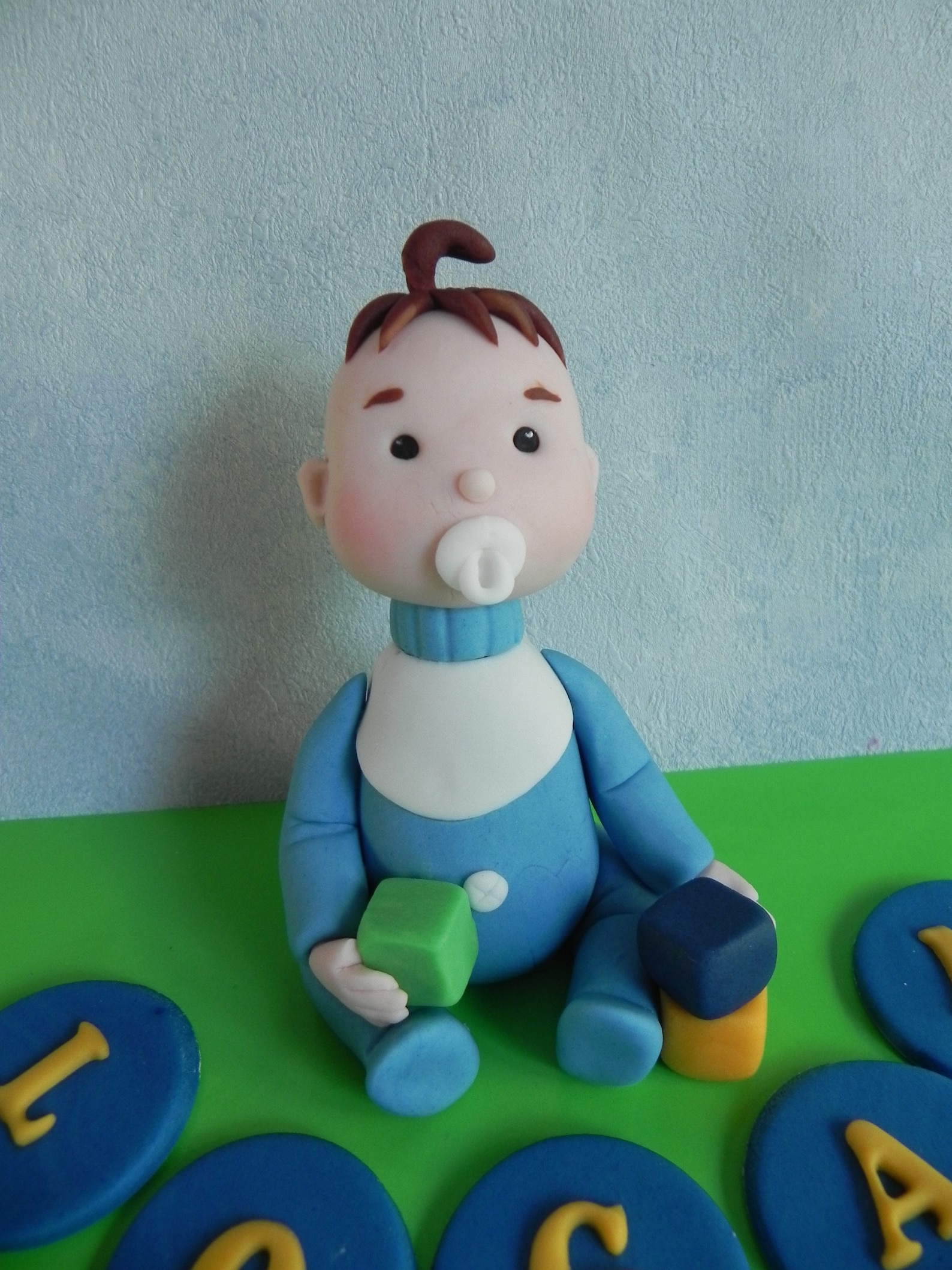 Fondant Baby Boy Baby Cake Topper Baby Cake Etsy