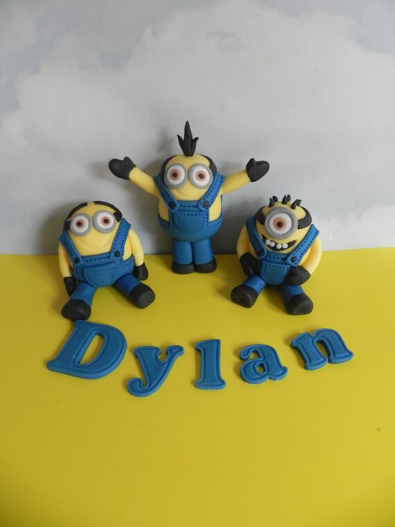 Minions Inspired Cake Toppers Birthday Cake Etsy
