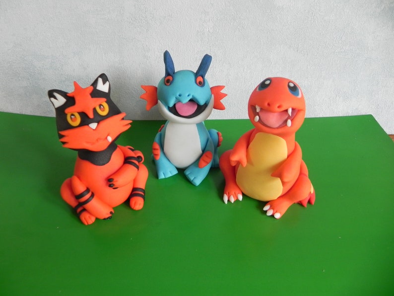 fondant toppers Pokemon inspired cake toppers birthday cake