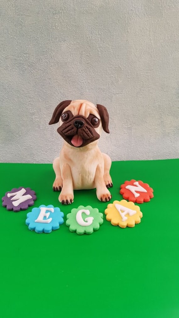 Pug Gift Pug Dog Edible Cake Topper Dog Cake Decoration Cake Toppers